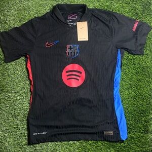Black Barca Away Player Version Jersey Size L Slim Fit